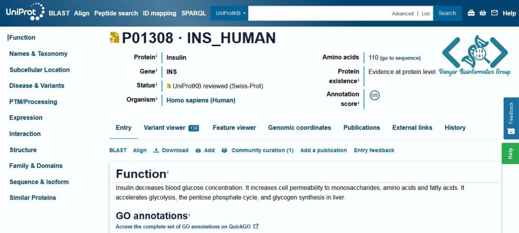 نتیجه UniProt