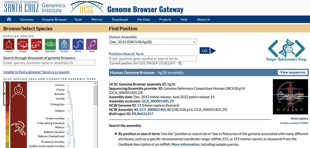 جستجو در UCSC Genome Browser
