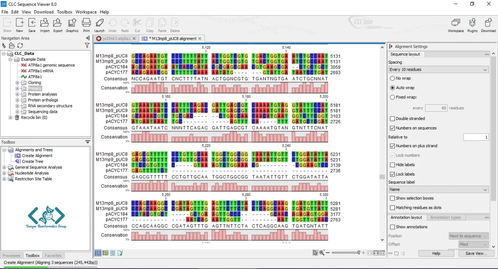 الاینمنت در CLC Sequence Viewer