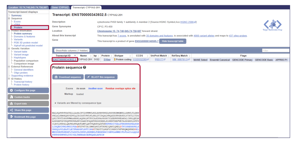 استخراج توالی از Ensembl